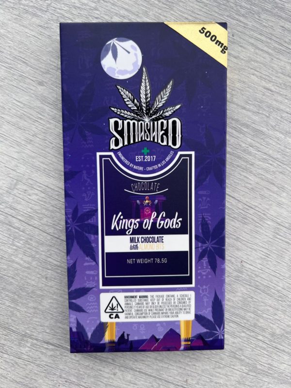 Smashed - King of Gods Chocolate bar w/ Almond Bites - 500mg