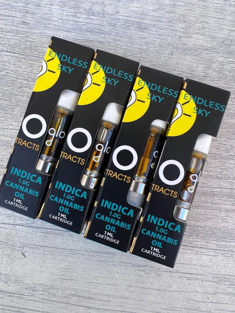 Glo - Endless Sky -1gram cart - Indica - Thin Air Nursery