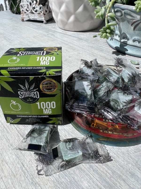 Smashed Diamond Infused  Cubes - Sour Green Apple - 1000mg