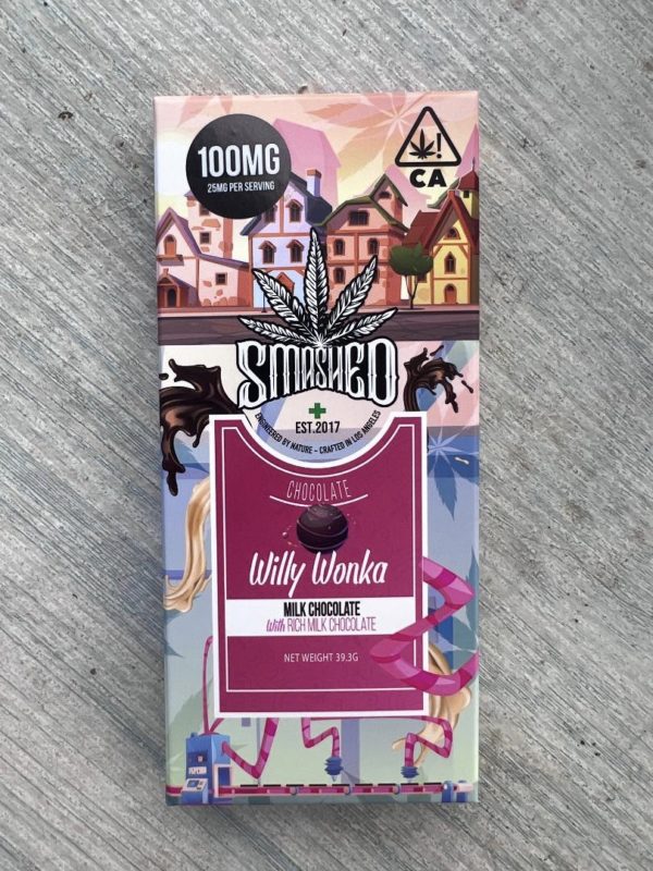 Smashed - Willy Wonka - Milk Chocolate - 100mg