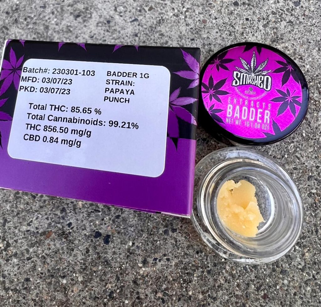 smashed-badder-papaya-punch-indica-1g-thin-air-nursery