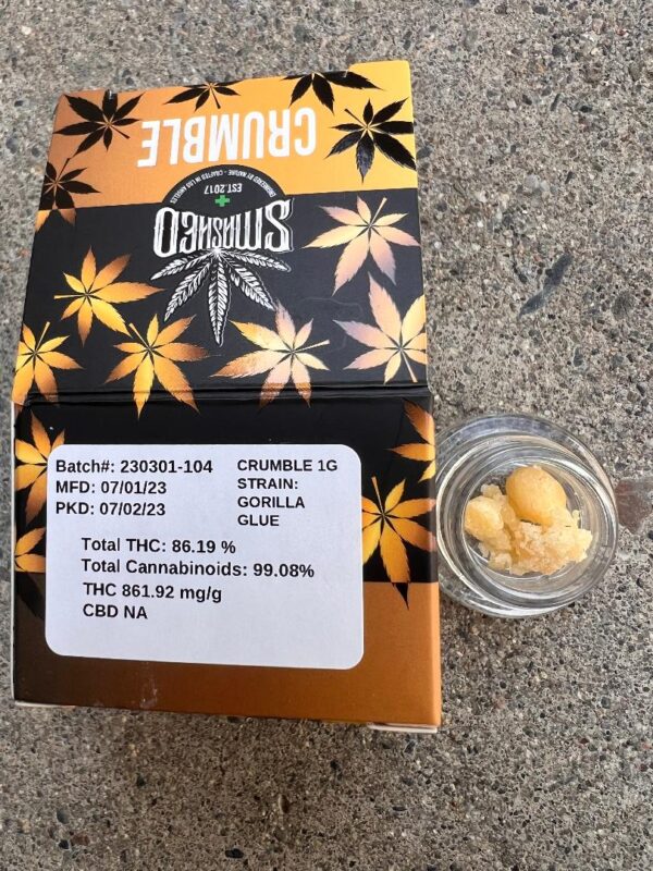 Smashed - Crumble - Gorilla Glue - Hybrid - 1g