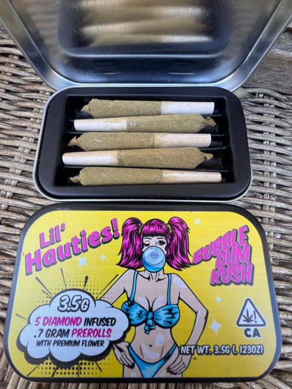Haute Sauce - Lil Hauties - 5 Joints - Bubble Gum Kush - Hybrid - Diamond Infused
