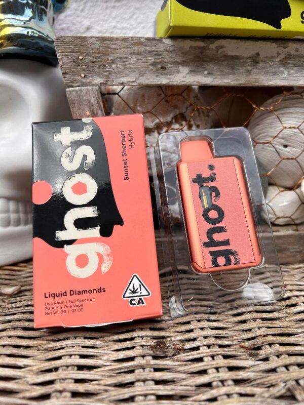 Ghost Disposable - Sunset Sherbert - Liquid Diamonds Live Resin -  2Gram - Hybrid