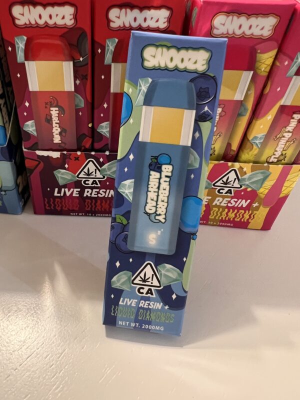 Snooze - Blueberry Airhead - Live Resin+Liquid Diamonds  - Indica - 2g Disposable