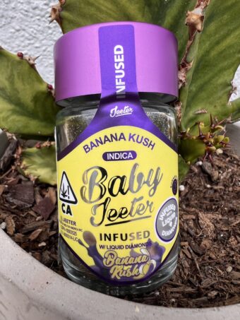 Baby Jeeter - Banana Kush - Indica - 5Baby Prerolls - Infused Liquid Diamonds/kief