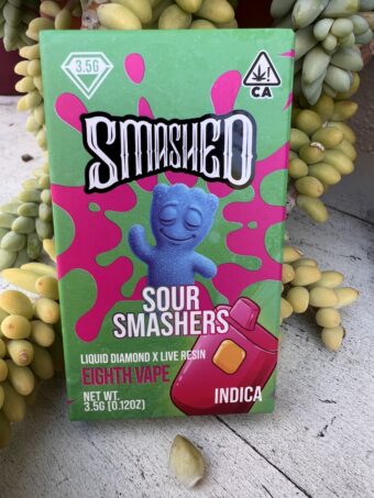 Smashed - Eighth Vape - Liquid Diamonds Live Resin - Sour Smashers  - Indica -  3.5G