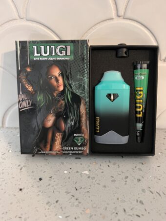 LUIGI  - Disposable -Green Gumbo - Indica -  (Live Resin Liquid Diamonds) 2G+Pre-Roll