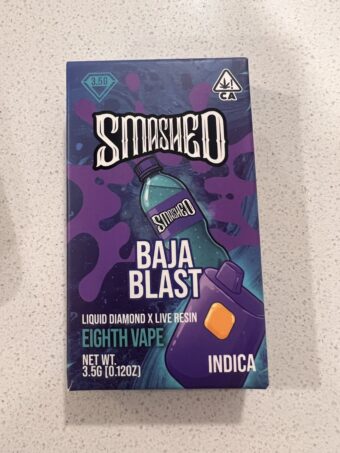 Smashed - Eighth Vape - Liquid Diamonds Live Resin - Baja Blast  - Indica -  3.5G