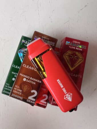 Clean Carts - Liquid Diamonds - 2G - Sativa - Flavors Available - / Fire Water / Mystic Gorilla/ Colombian Apricots / Watermelon Mimosa / Mango Banana